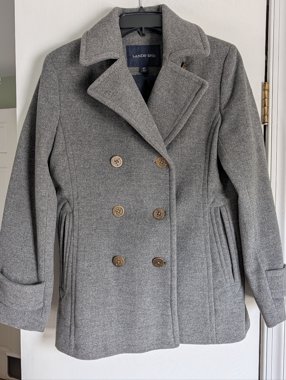 Lands End wool pea coat, sz 8p